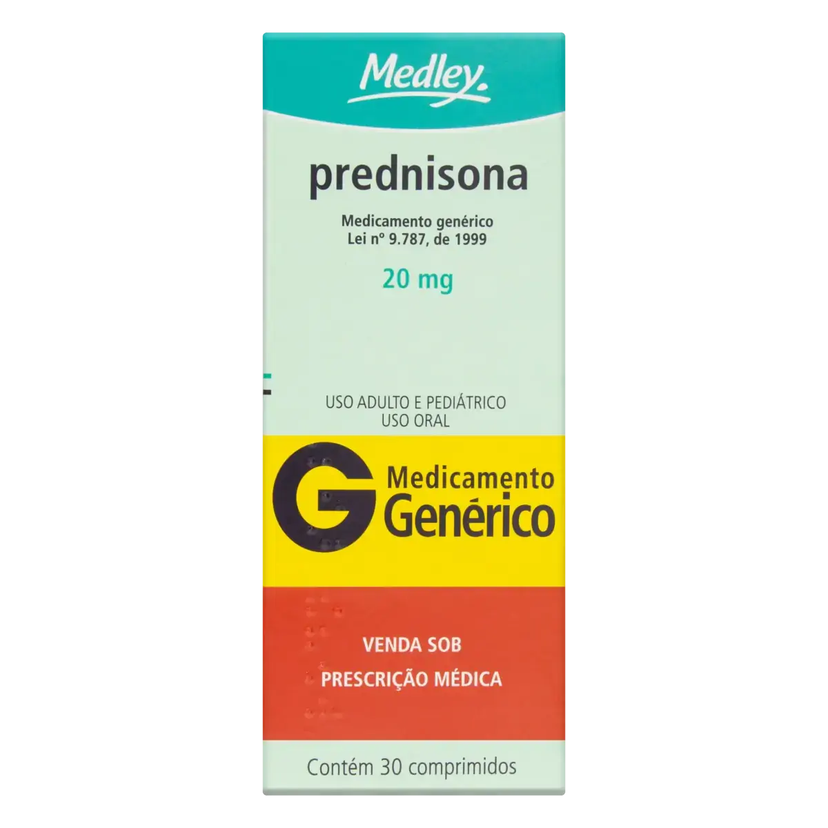 Prednisona 20mg Medley Caixa 30 Comprimidos