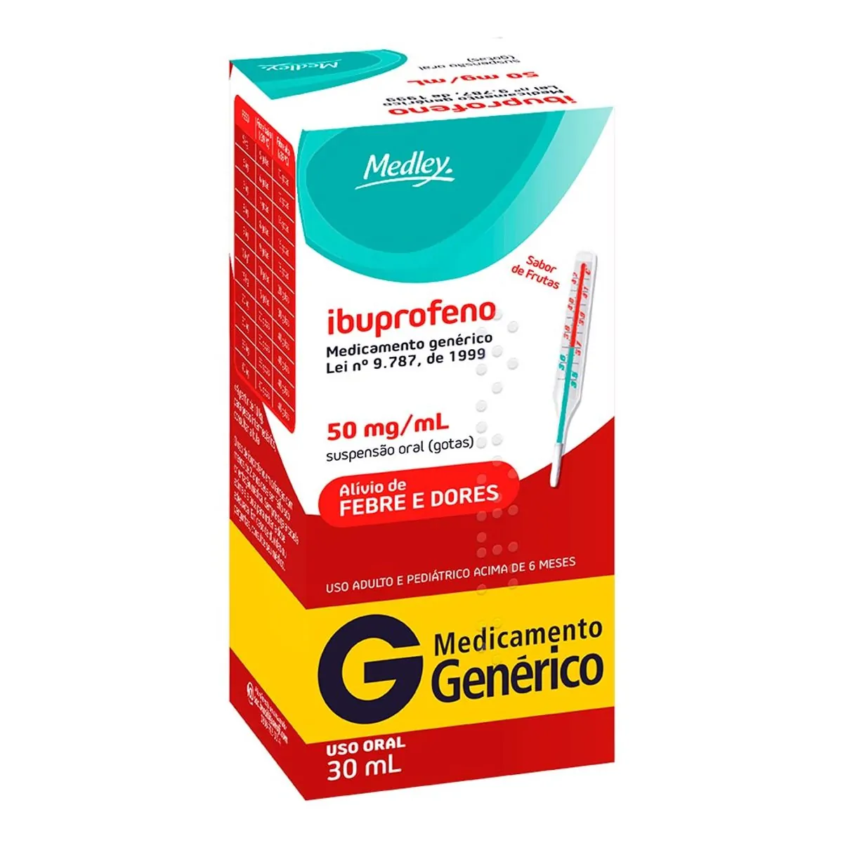 Ibuprofeno Frutas 50mg Medley Caixa 30ml