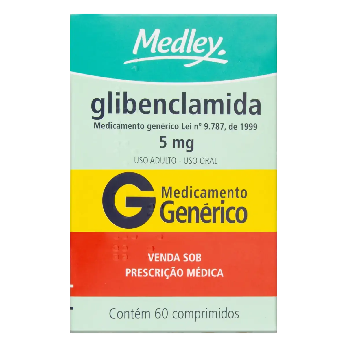 Glibenclamida 5mg Medley Caixa 60 Comprimidos