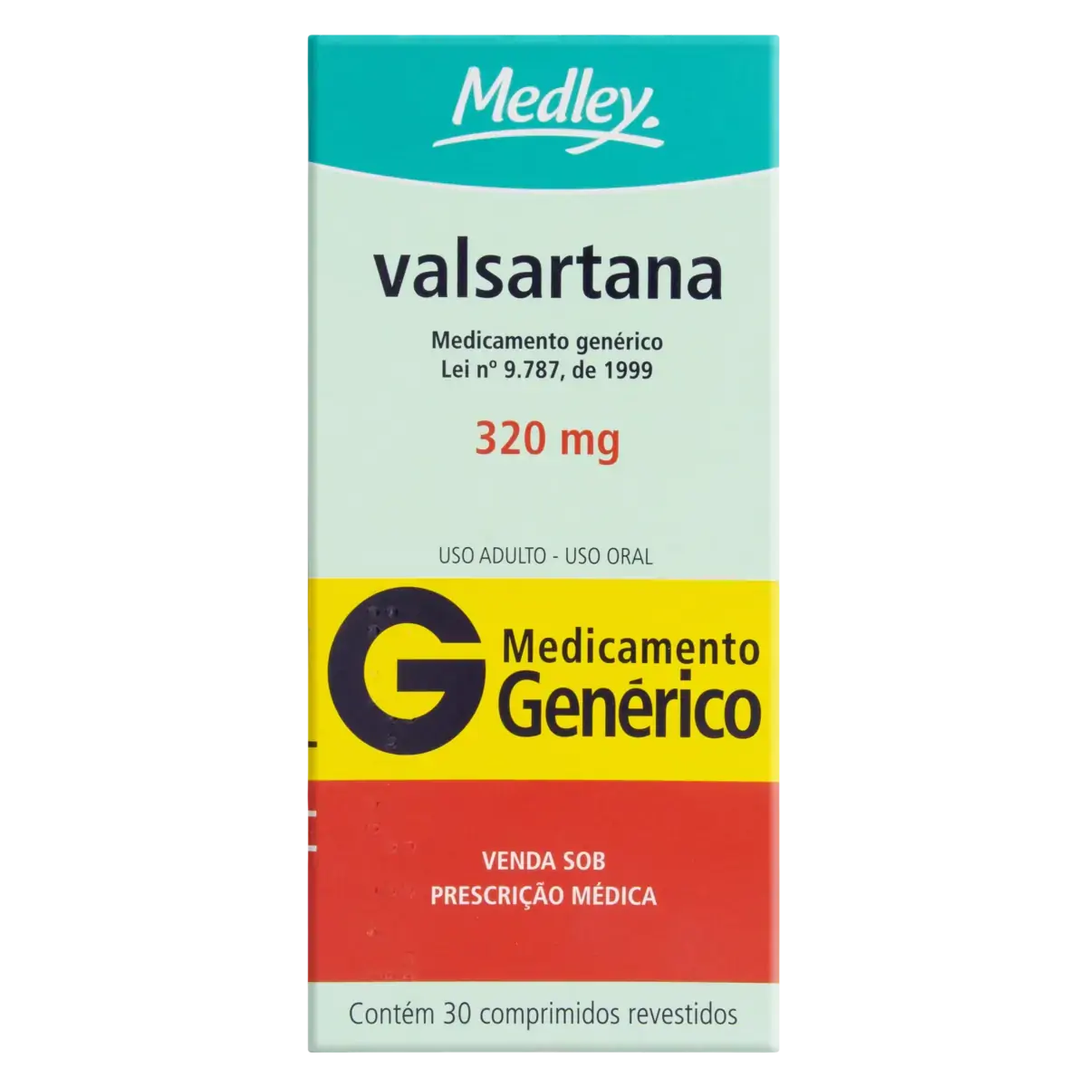 Valsartana 320mg Medley Caixa 30 Comprimidos Revestidos