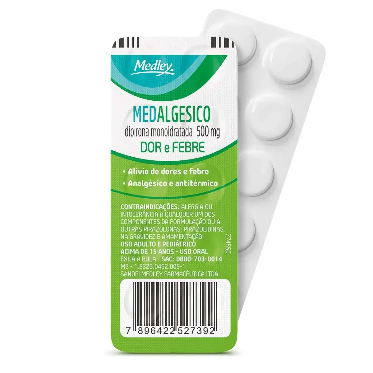 Medalgesico 500 Mg Com Ct Bl Al Plas Pvc Opc X 240