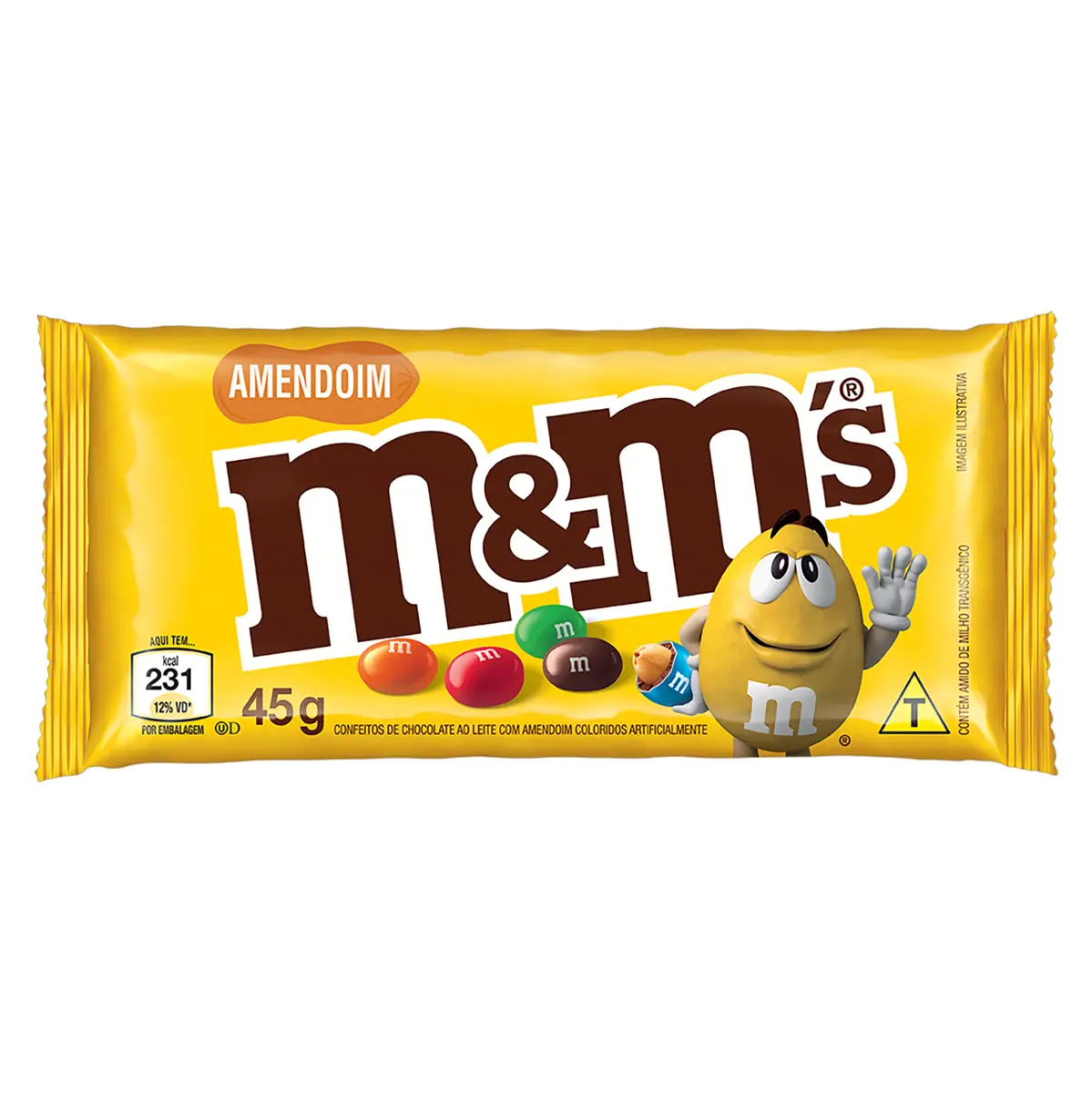 Confeito De Chocolate Ao Leite Com Amendoim M M Pc 40g