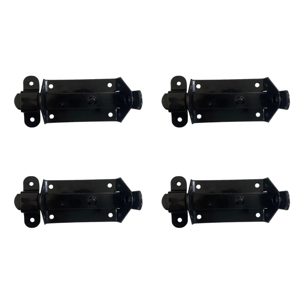 Kit 4 Trinco Fecho Chato Portão Porta Cadeado 11x5cm Preto
