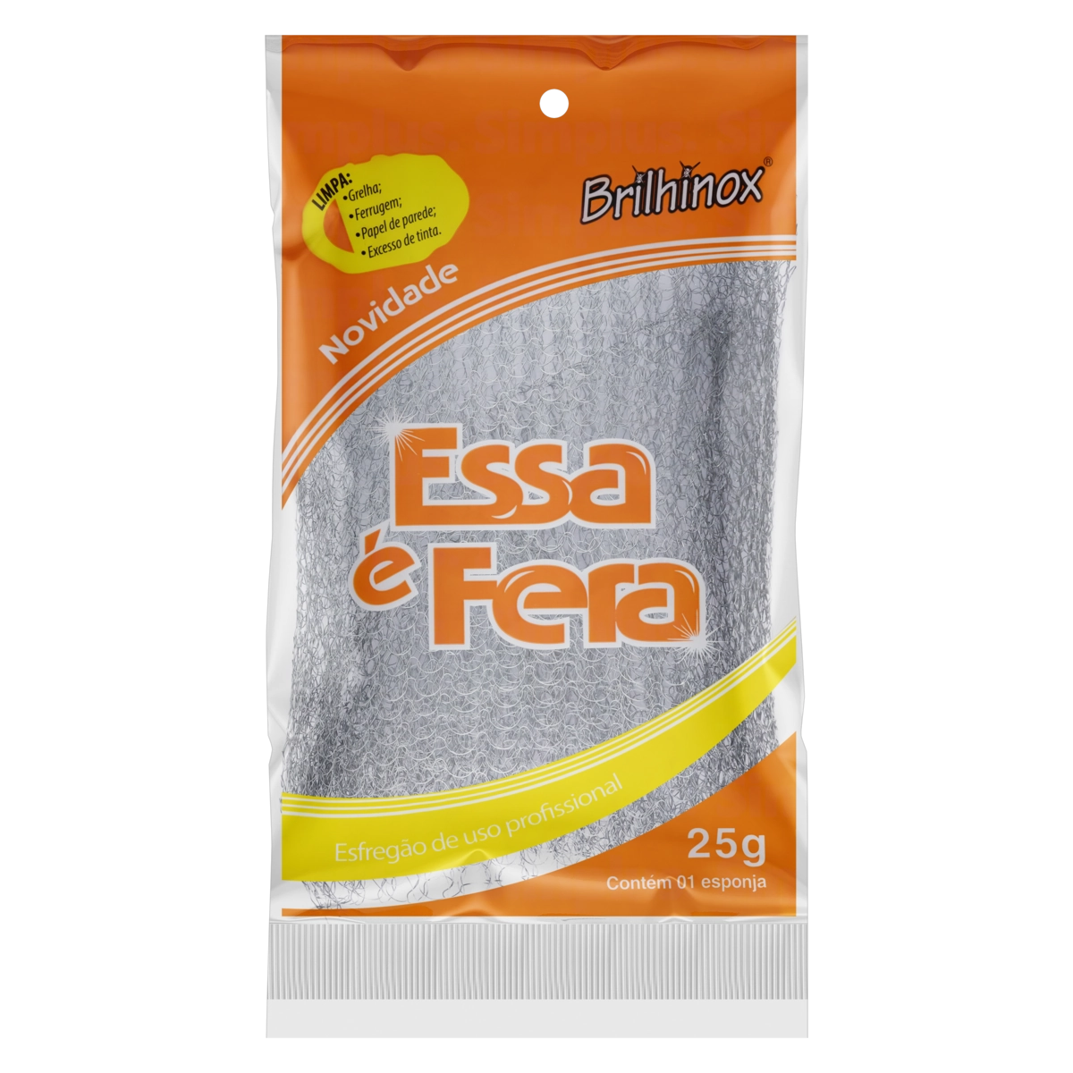 Esfregão Aço Uso Profissional Brilhinox 25g