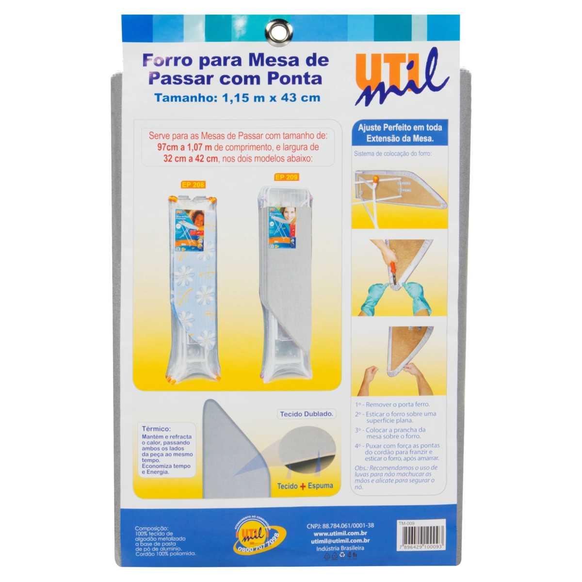 Forro Para Mesa De Passar Utimil 1,15m X 43cm