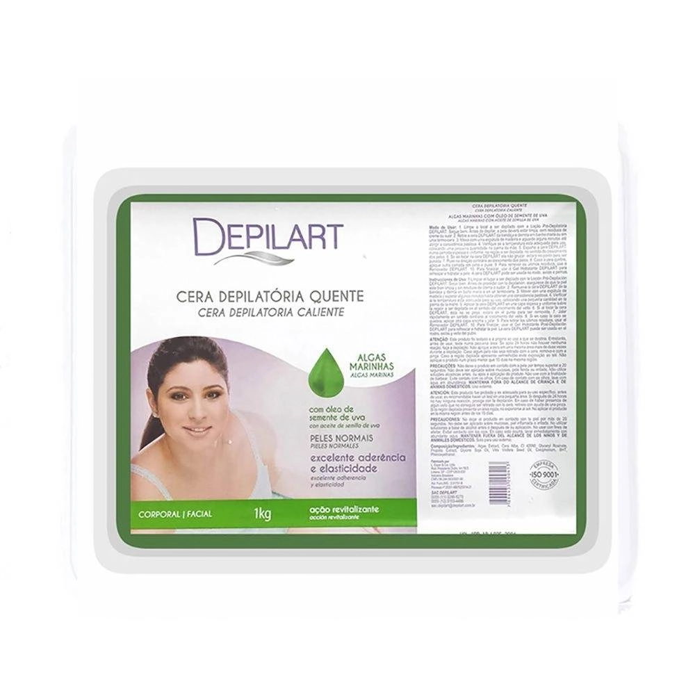 Depilart Cera Quente 1000g Algas E Semente De Uva