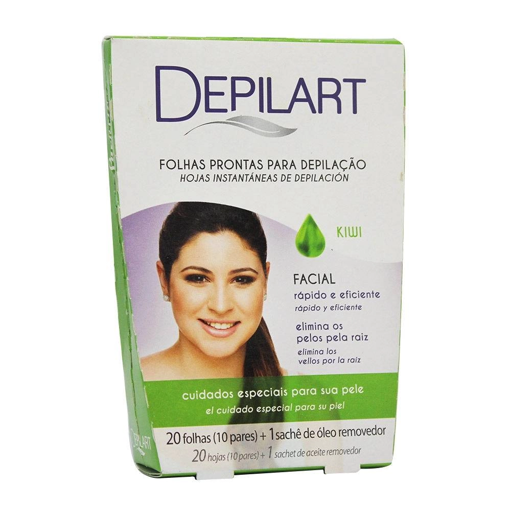 Cera Fria Depilart Facial Kiwi 20 Folhas Caixa