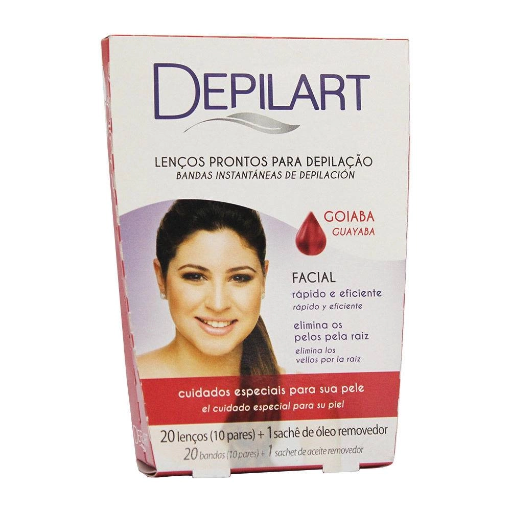 Folhas Depilart P/rosto Em Lenco Goiaba