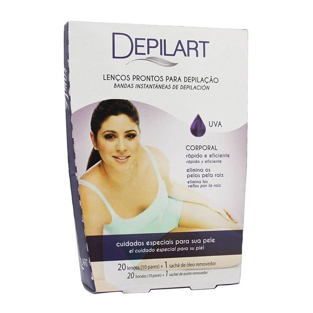Folhas Depilart P/ Pernas Em Lenco Uva