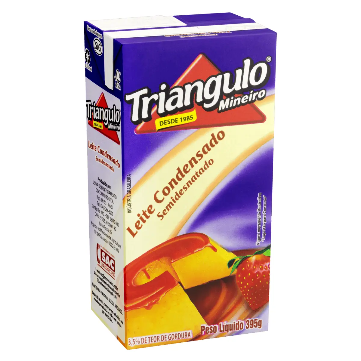 Leite Condensado Semidesnatado Triangulo Mineiro Caixa 395g