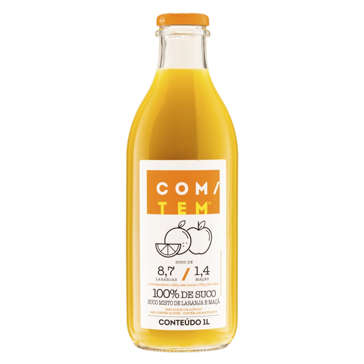 Suco Laranja E Maçã Com/tem Garrafa 1l