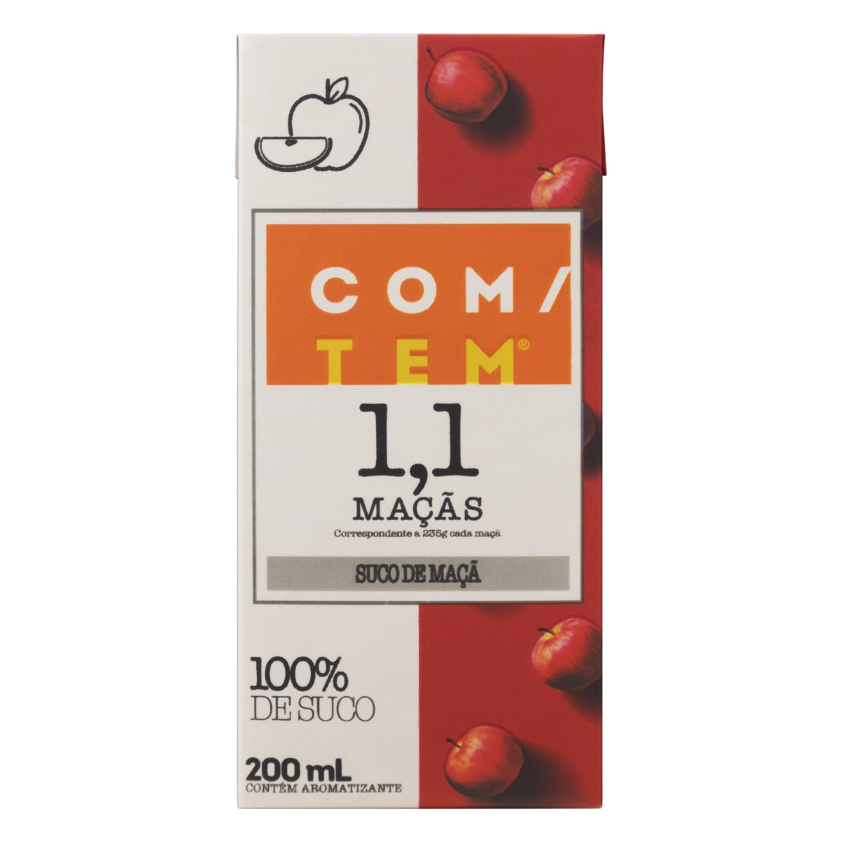 Suco Maçã Com/tem Caixa 200ml