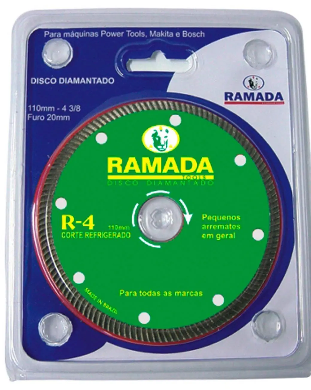 Disco Corte Diamantado Profissional 4" R4 - Segmentado Encartelado - Ramada