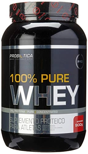 100% Pure Whey Concentrado 900g Sabor Morango Probiótica