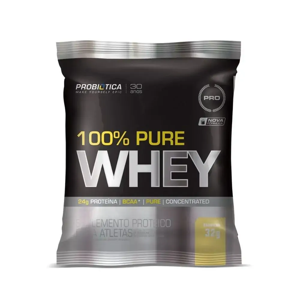 100 Pure Whey Baunilha Sache Unid Probiótica