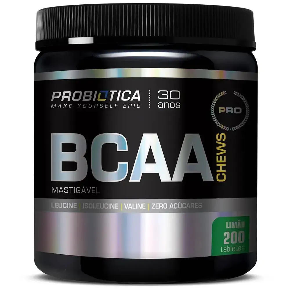 Bcaa Chewable Limão 200 Tabletes Probiotica