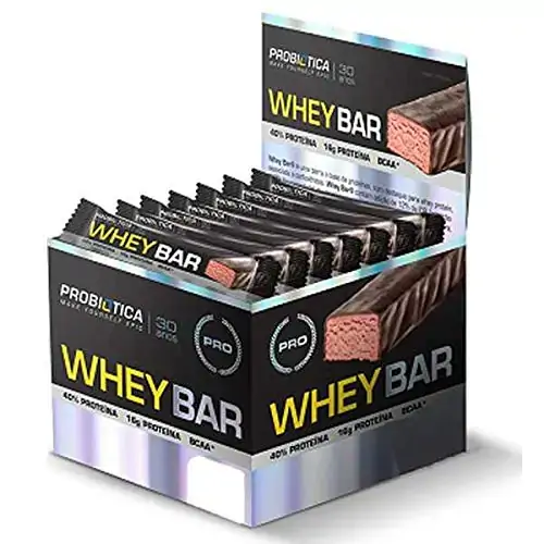 Whey Bar 2 Display C/ 24 Un 40 Gr Amendoim Probiotica