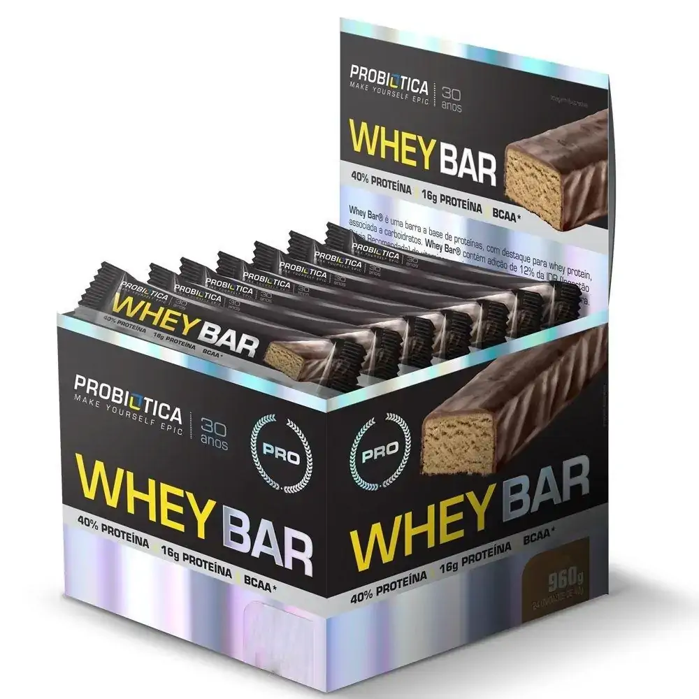 Whey Bar Whey Protein 24 Unidades Sabor Coco Probiótica