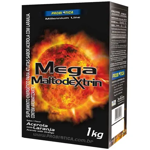Mega Maltodextrin 1 Kg Sabor Acerola E Laranja Probiótica