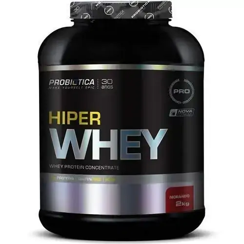 Hiper Whey 2268g Morango Probiotica