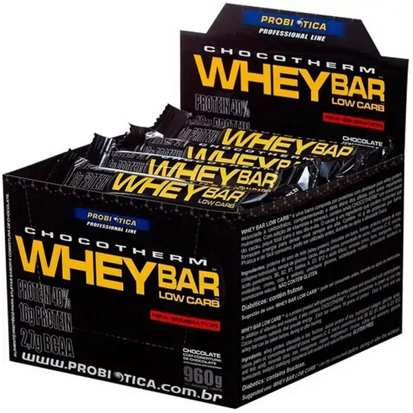 Barra De Proteína Probiótica Whey Bar Chocolate
