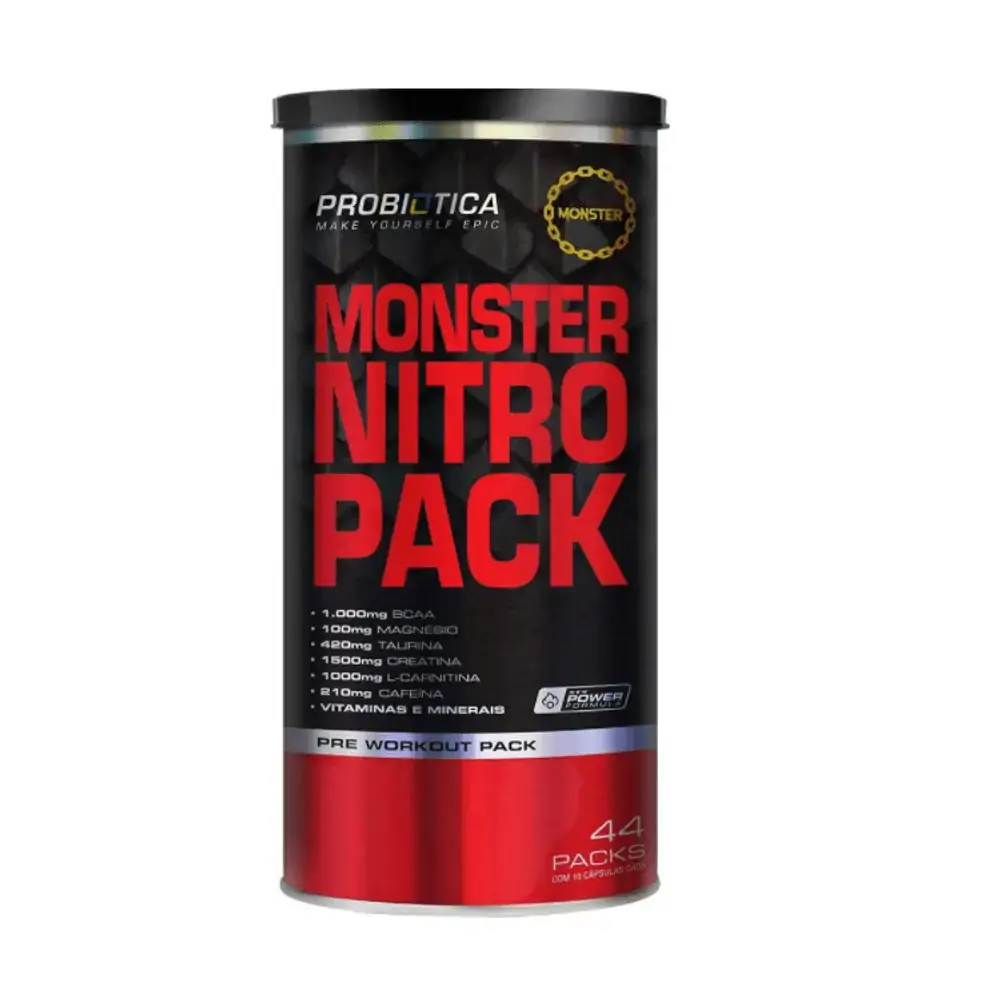 Esportivo Probiótica Monster Nitro Pack N 2 Lata 44 Packs