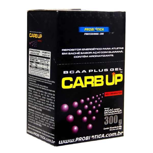 Esportivo Probiótica Carb Up Gel Bcaa Plus Caixa 10 Sachê