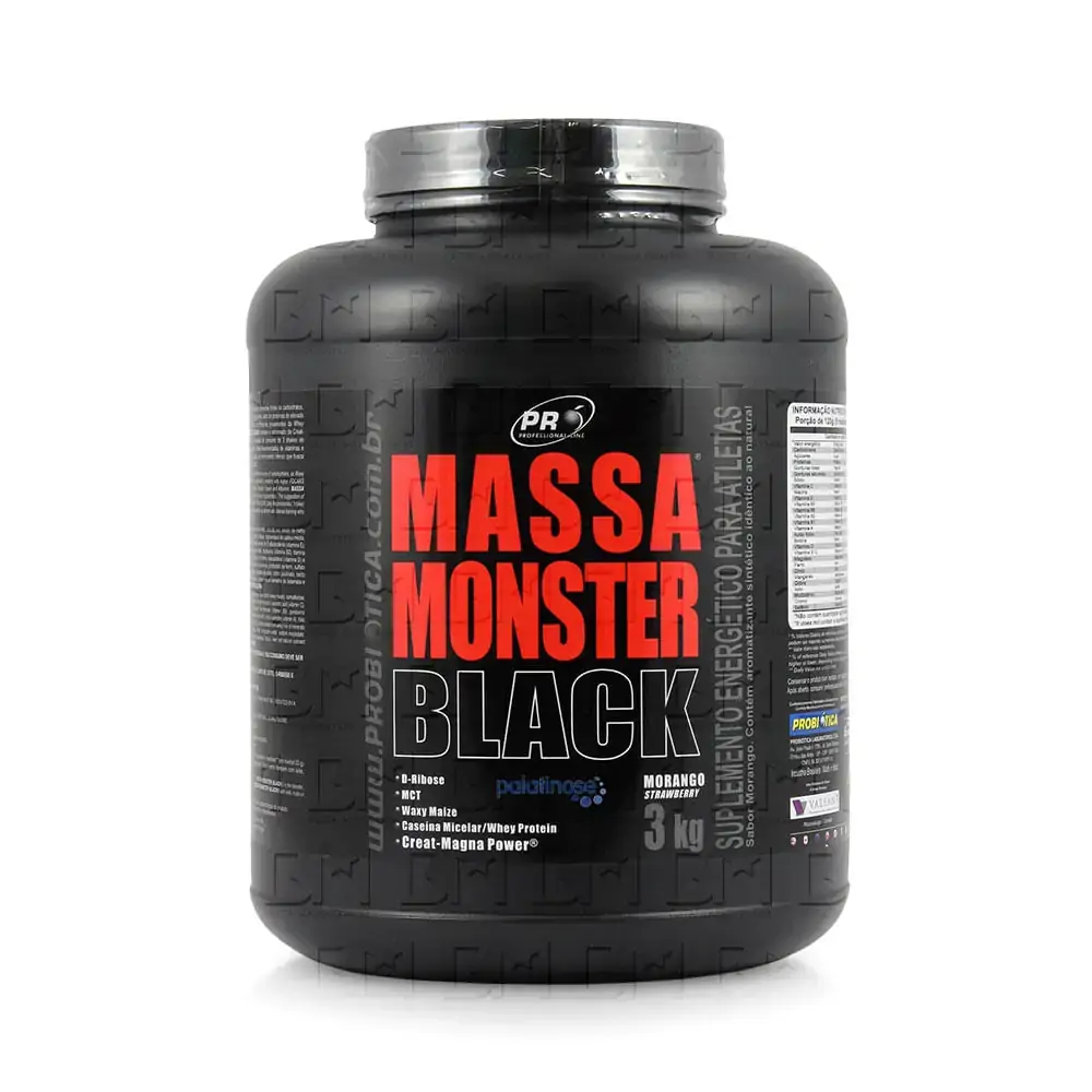 Massa Monster Black 3 Kg Morango Probiotica