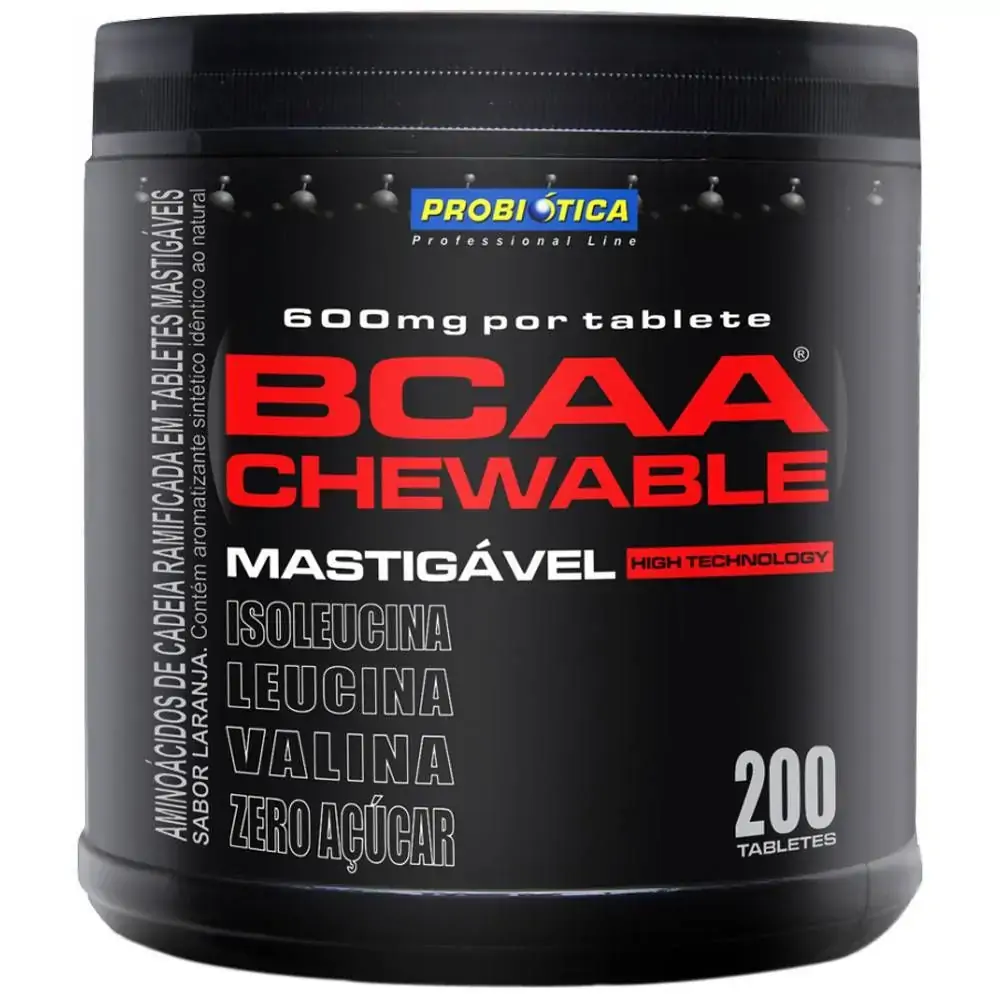 Bcaa Mastigavel Limao 200 Tabletes Probiotica
