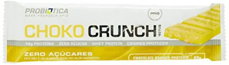 Choko Crunch Protein 2 Display C/ 12 Un 40 Gr Chocolate Branco Probiotica