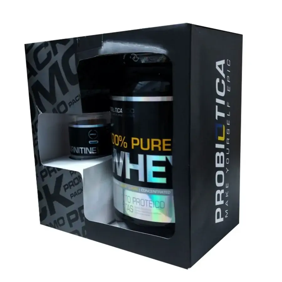 Promopack 100 Pure Whey Chocolate /l Carnitina 120cps Probiotica