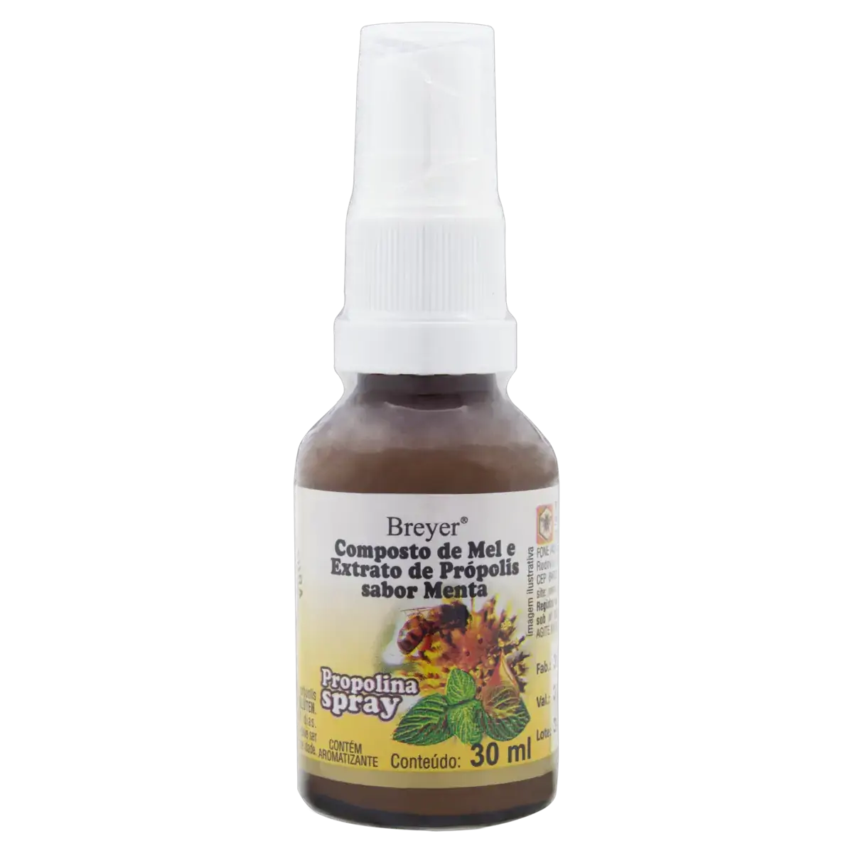 Composto De Mel E Extrato De Própolis Menta Propolina Frasco 30ml Spray Bucal