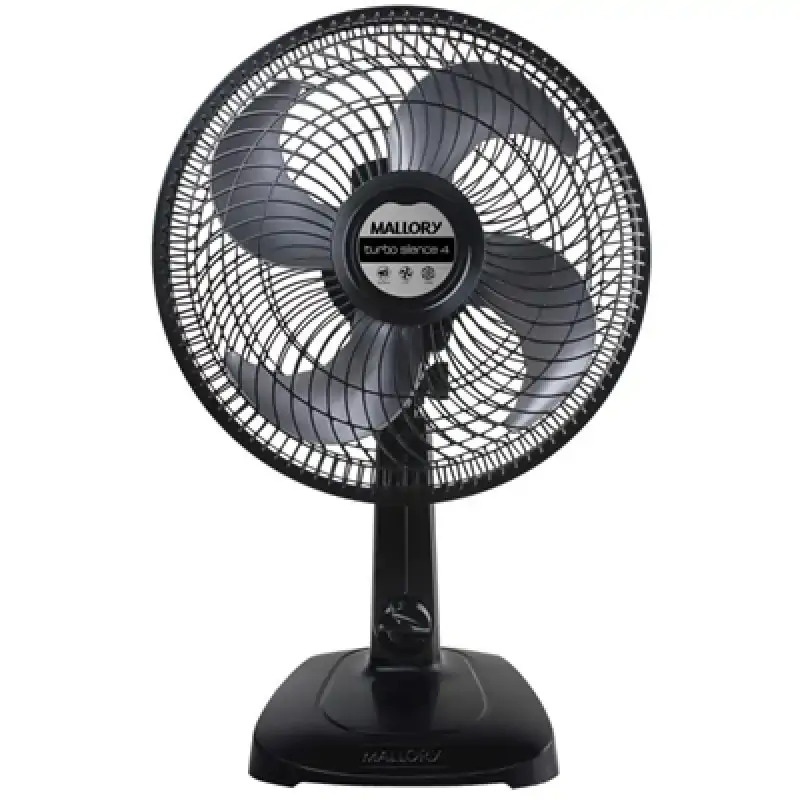 Ventilador De Mesa Mallory Turbo Silence 4 30cm Com 3 Velocidades Preto