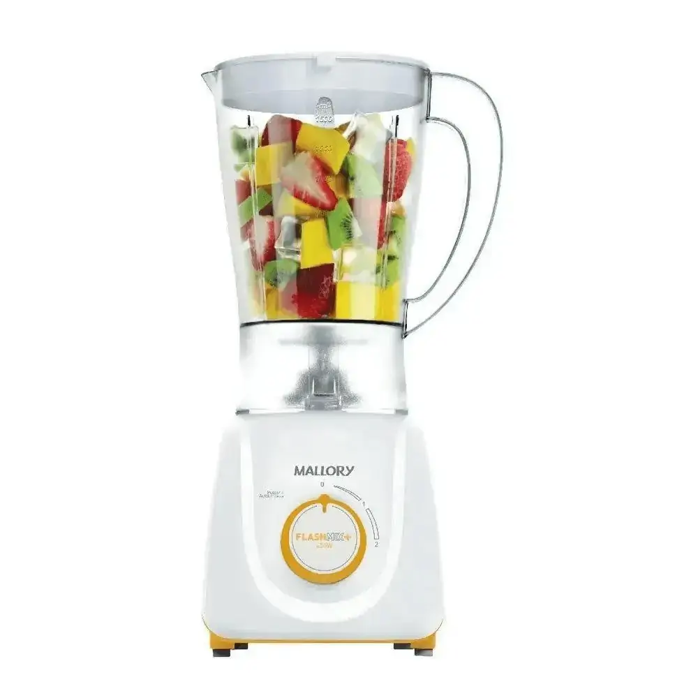 Liquidificador Mallory 220V Flash Mix + Branco Laranja