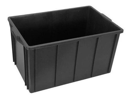 Caixa Plástica 61l (cx4) Sem Tampa Preto
