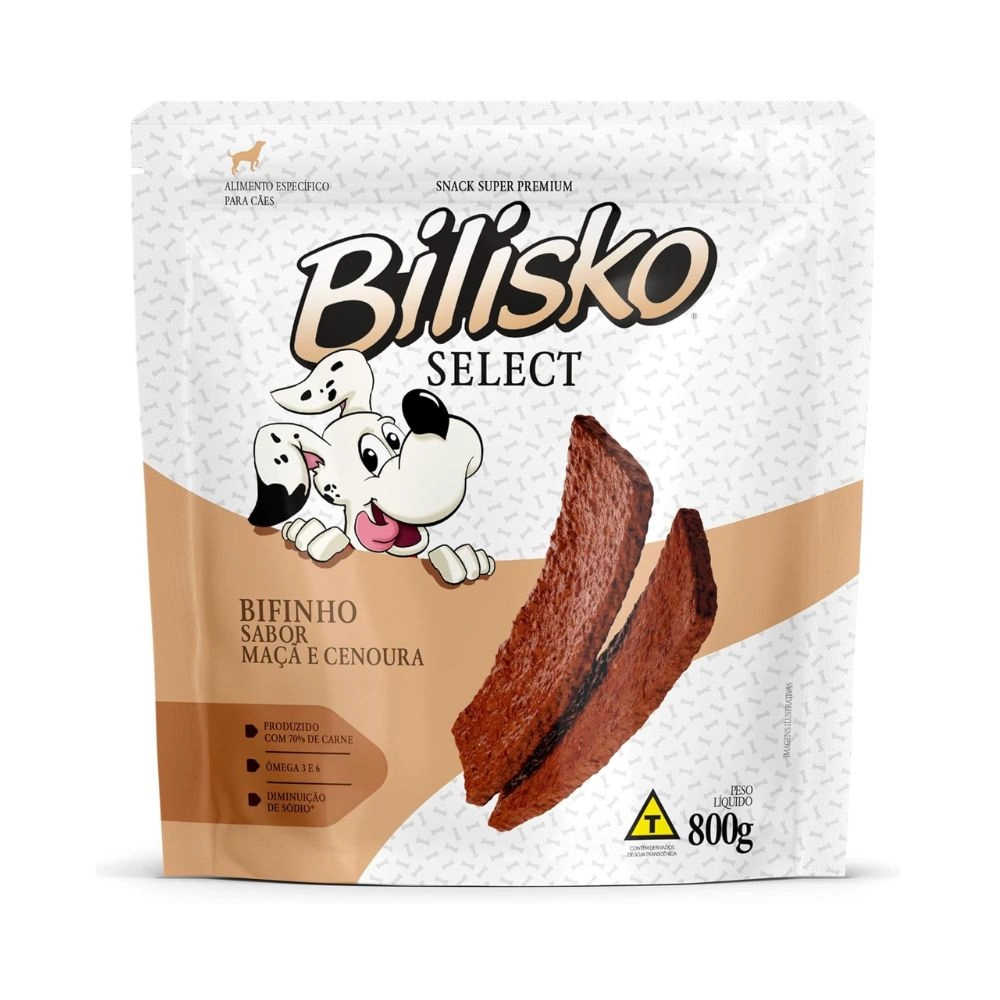 Petisco Bilisko Bifinho de Maçã e Cenoura para Cães 800g
