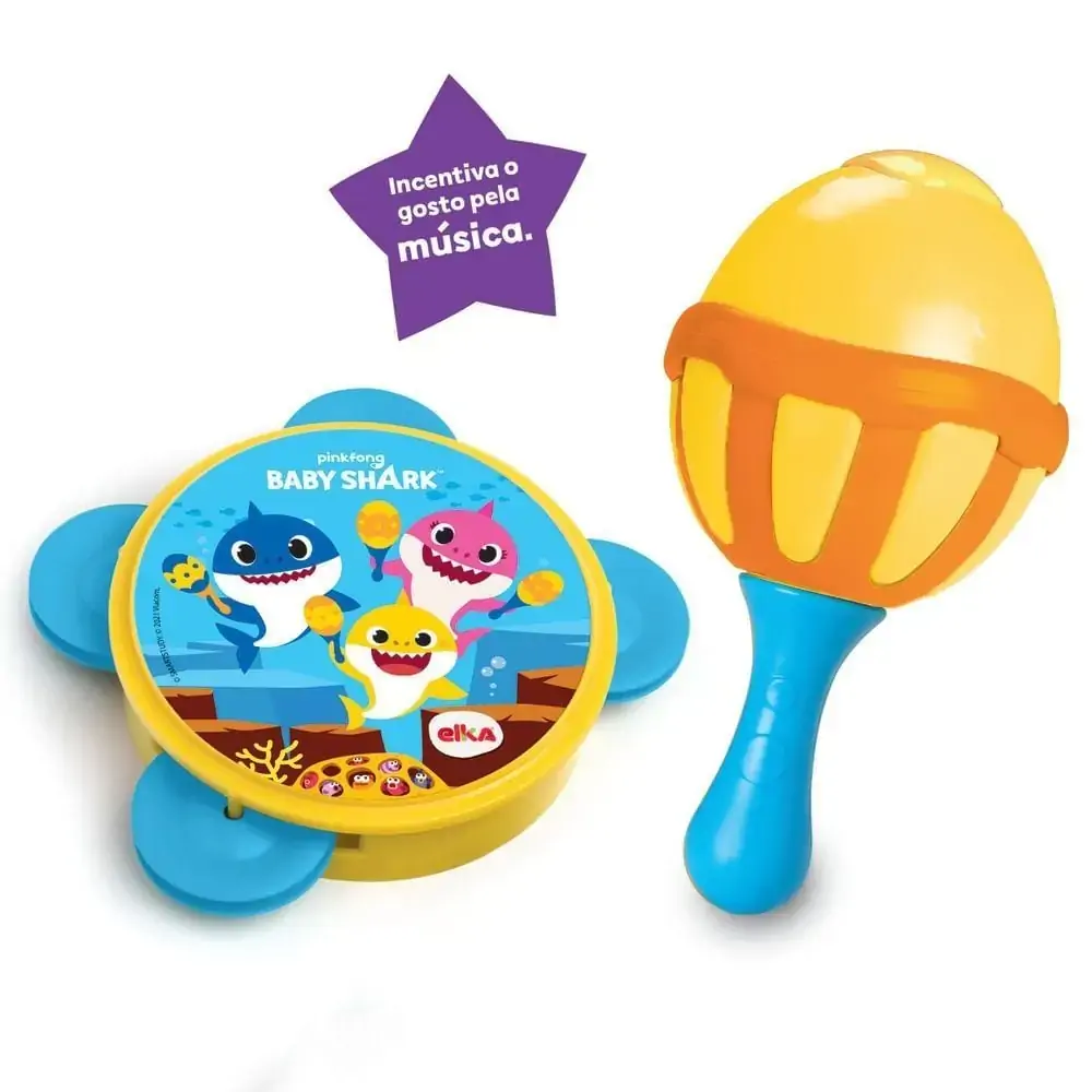 Maraca e Pandeiro Baby Shark - Elka