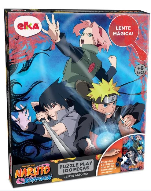 Puzzle Play 100 peças Naruto Shippuden com Lente Mágica