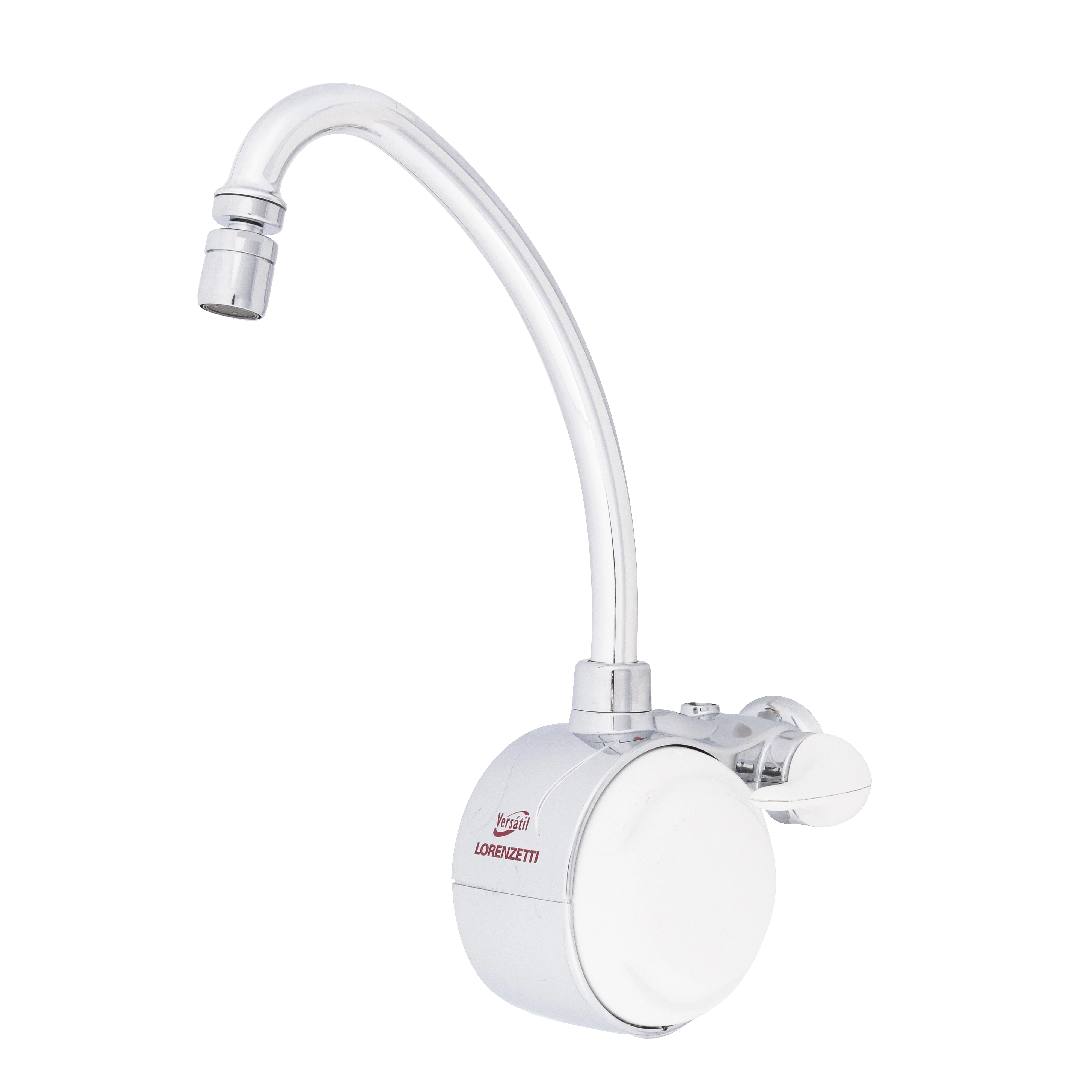 Torneira Elétrica para Parede de Cozinha 127V (110V) Branco e Cromado Versátil Lorenzetti
