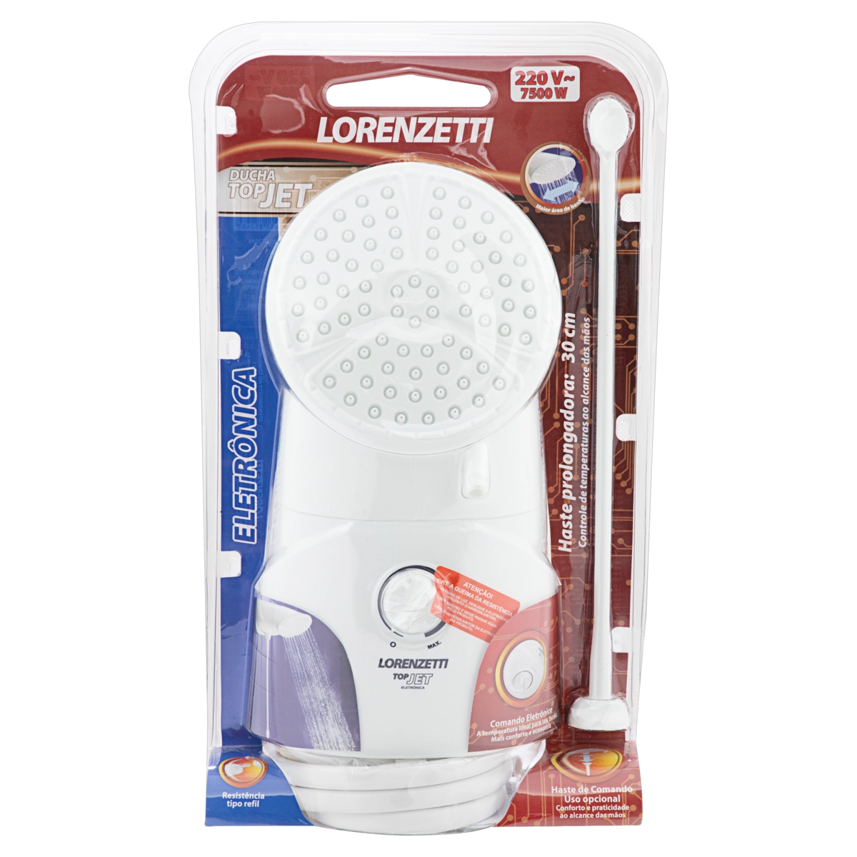 Ducha Top Jet Eletrônica Lorenzetti 7500 Watts 220v