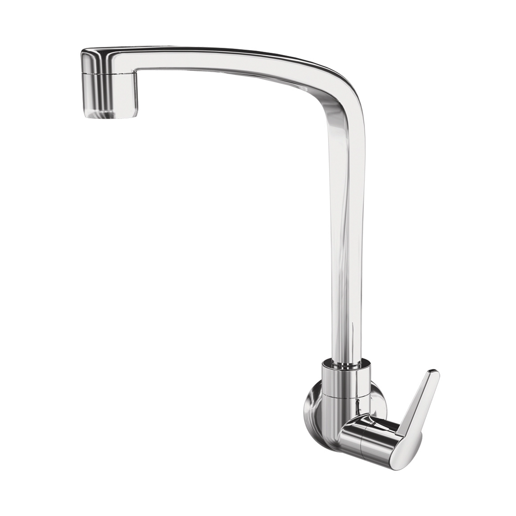 Torneira Monocomando de Parede para Cozinha com Bica Alta Articulável Cromada Flatt Lorenzetti