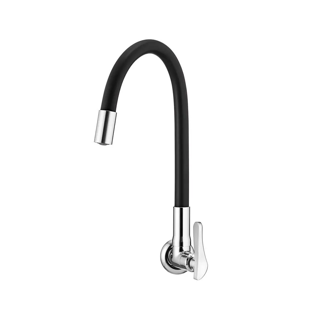 Torneira para Cozinha de Parede Bica Flexível B27 Preta
