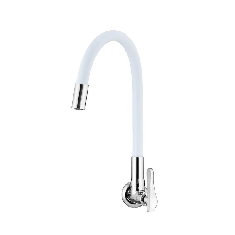 Torneira para Cozinha de Parede Bica Flexível W27 Branca