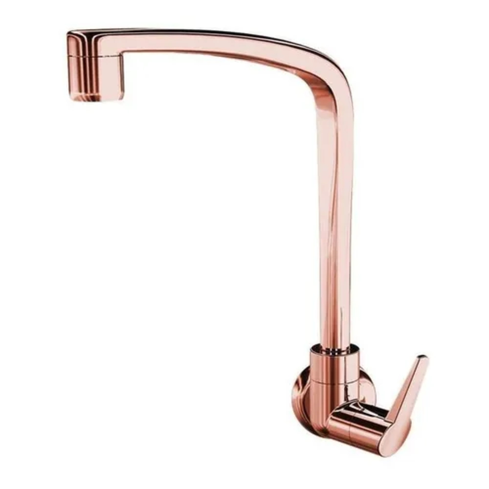 Torneira Para Cozinha De Parede Bica Móvel 1168 F71 Gold Rose Lorenzetti