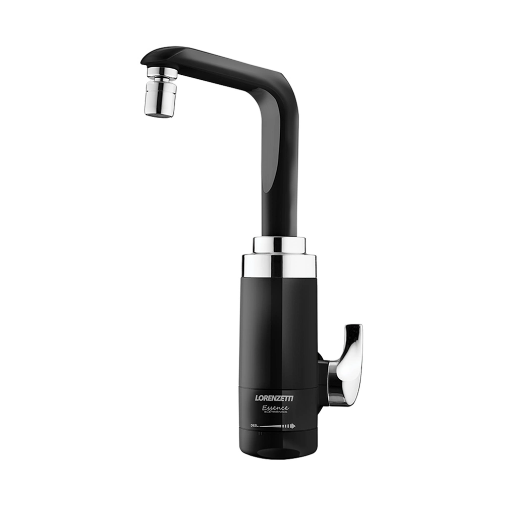 Torneira Elétrica Lorenzetti Essence De Parede Preta/cromada 220v