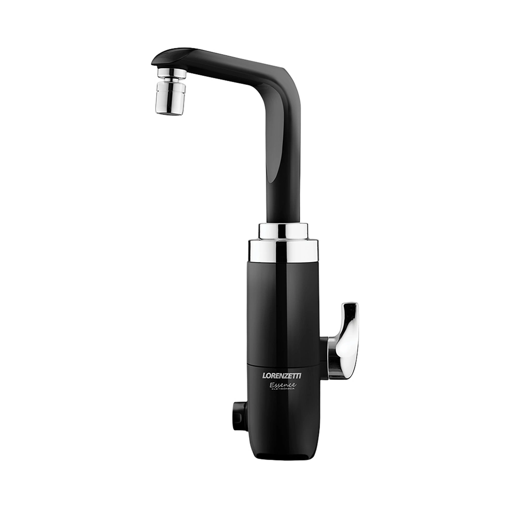 Torneira Elétrica Lorenzetti Essence De Bancada Preta/cromada 127v
