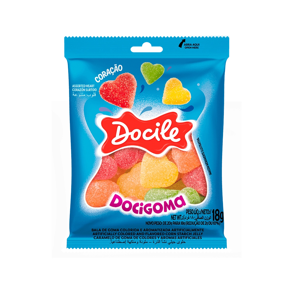 Bala Goma Docigoma Mini Cora Sort 18g 80016 Docile