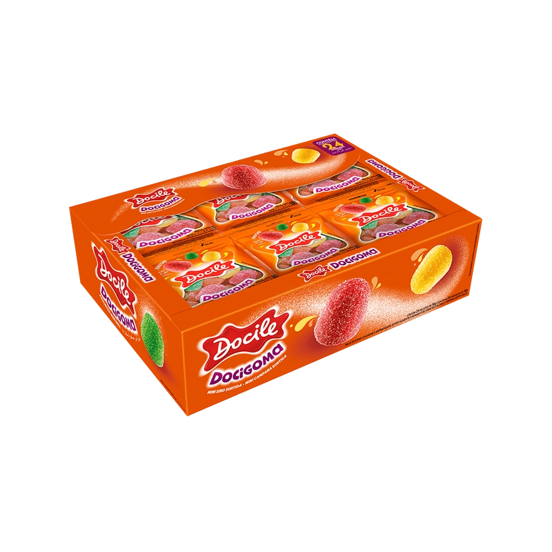 Bala De Goma Frutas Sortidas Docile Docigoma Caixa 432g 24 Unidades