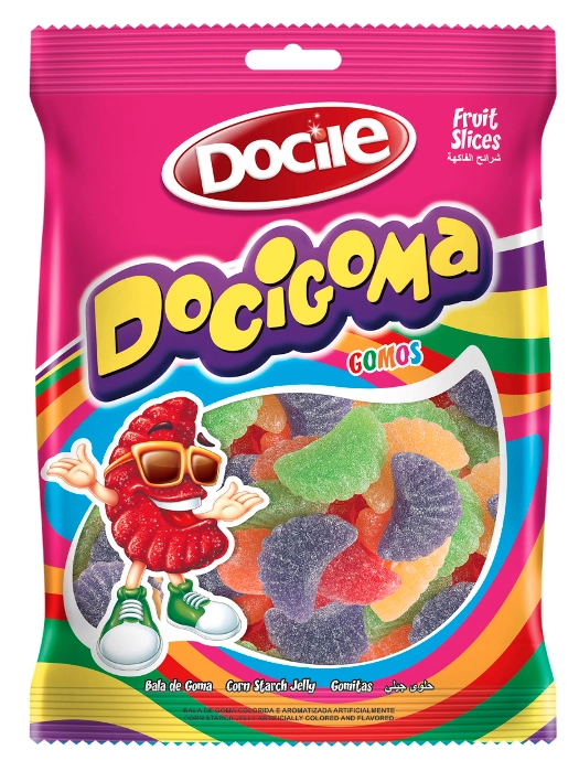 Bala De Goma Sortida Gomos Docile Docigoma Pacote 190g