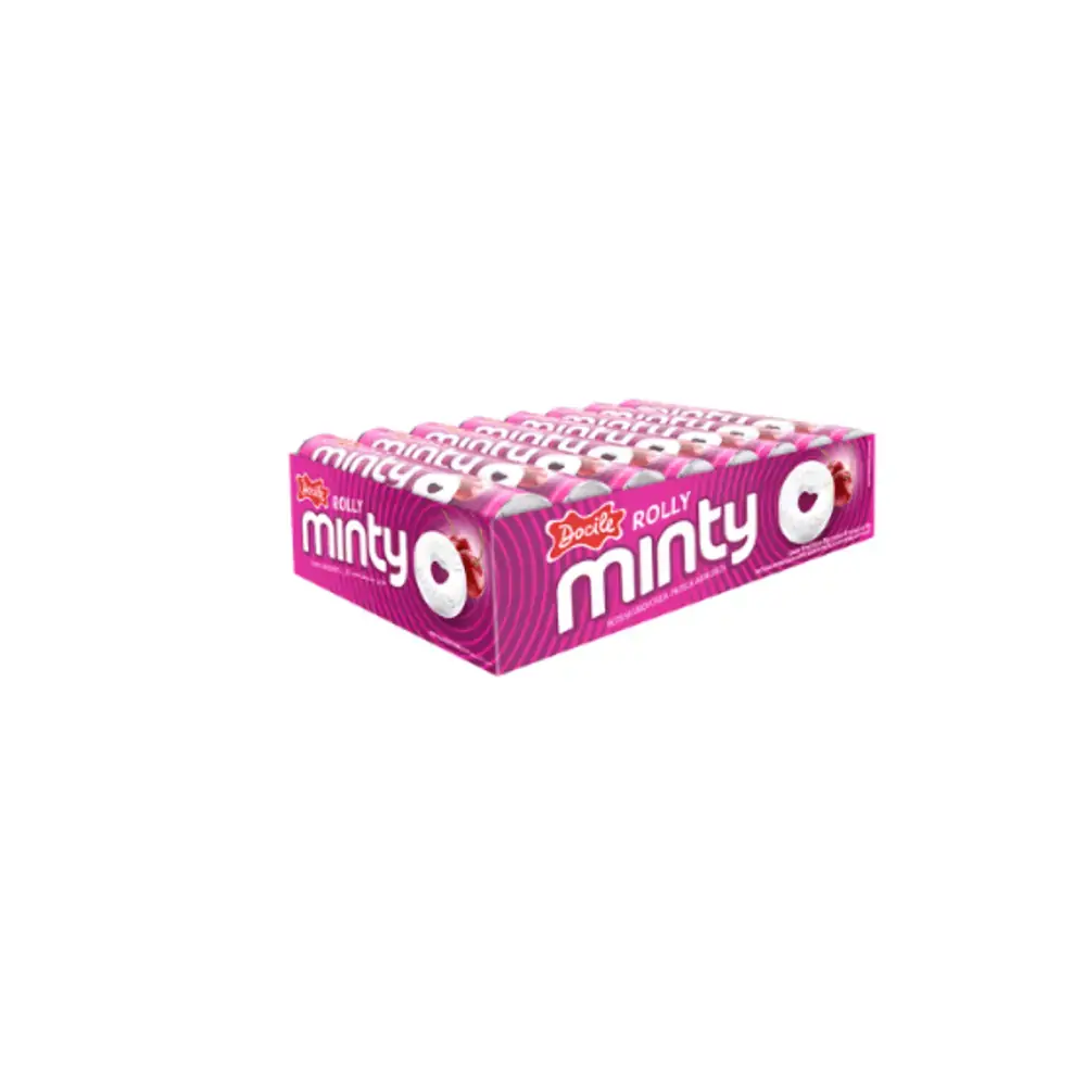 Pastilha Rolly Minty sabor cereja caixa com 16 unidades de 29g - Docile